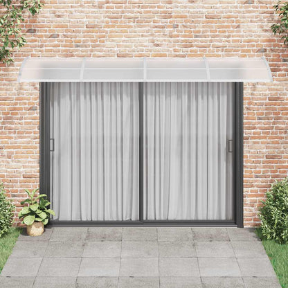 Tettoia per Porta Grigio e Trasparente 350x75 cm Policarbonato