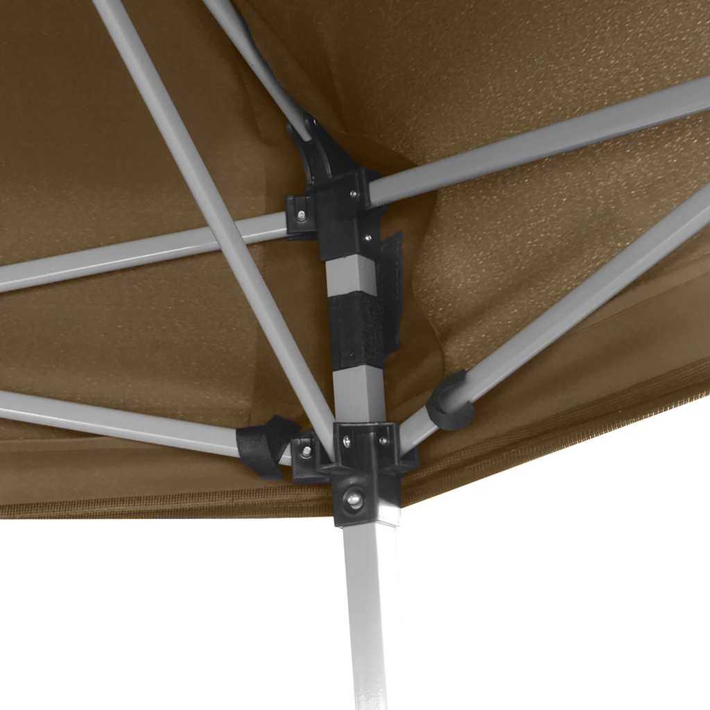 Tendone Esagono Pop-Up Pareti Laterali 3,6x3,1m Tortora 220g/m² | homemem39