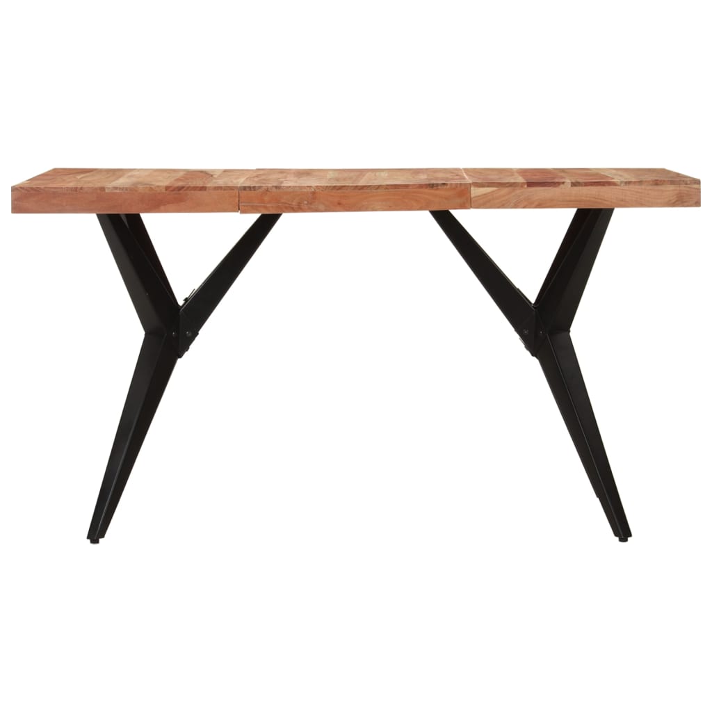 Tavolo da Pranzo Nero 140x70x76 cm in Legno Massello di Acacia | homemem39