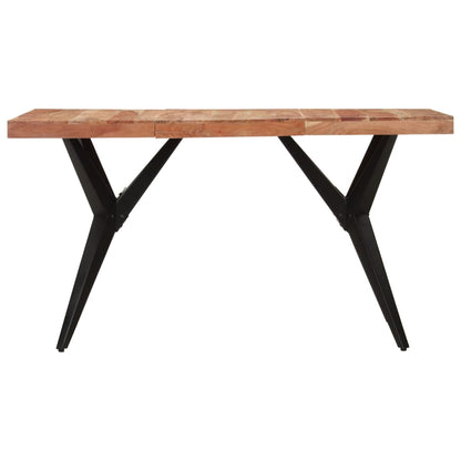 Tavolo da Pranzo Nero 140x70x76 cm in Legno Massello di Acacia | homemem39