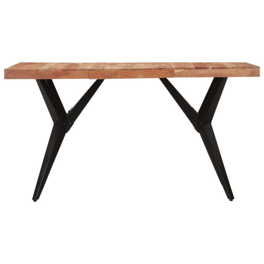 Tavolo da Pranzo Nero 140x70x76 cm in Legno Massello di Acacia | homemem39