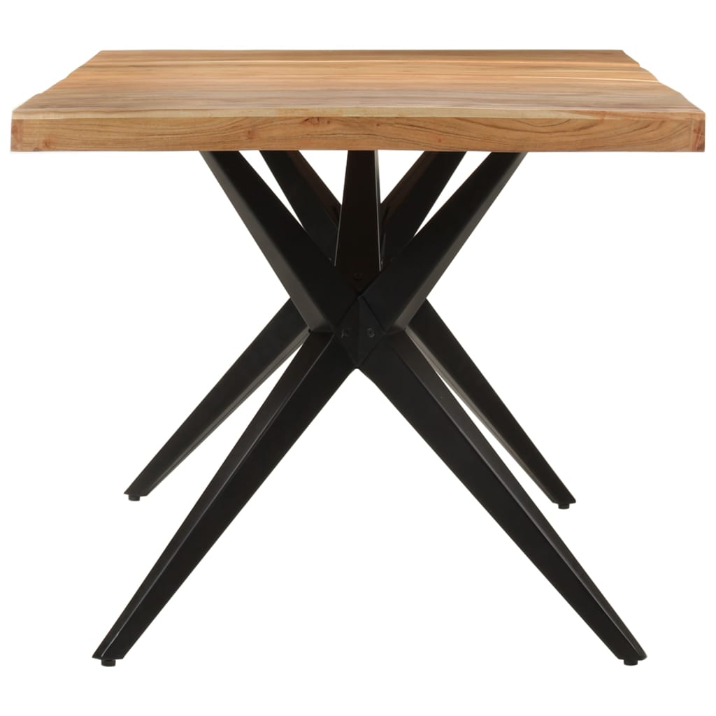 Tavolo da Pranzo Nero 180x90x77 cm in Legno Massello d'Acacia | homemem39