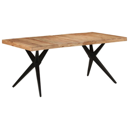 Tavolo da Pranzo Nero 180x90x77 cm in Legno Massello d'Acacia | homemem39