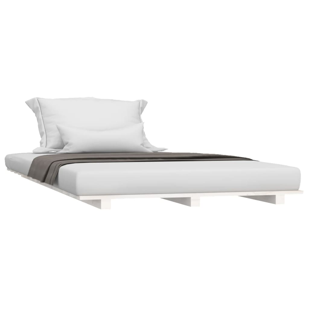 Giroletto senza Materasso Bianco 90x200 cm Legno Massello Pino - homemem39