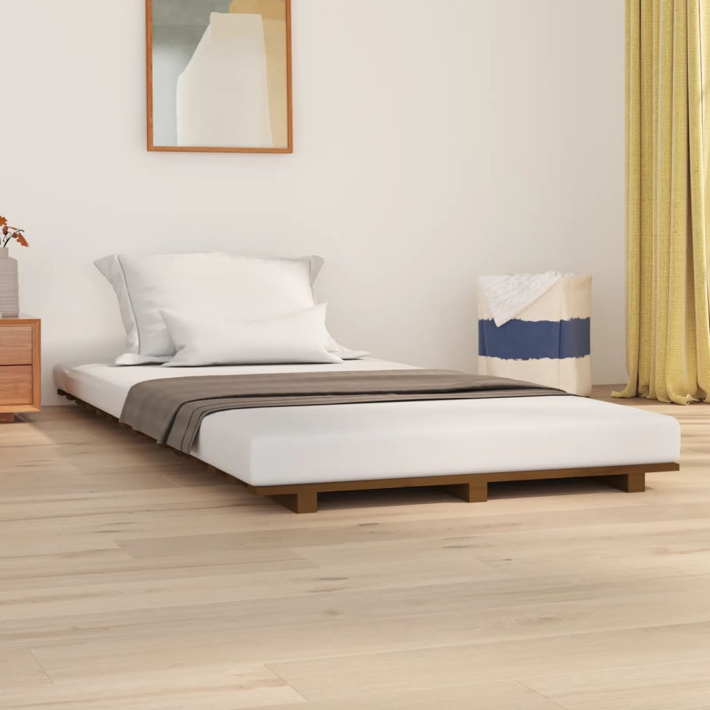 Giroletto Marrone Ambra 90x200 cm in Legno Massello di Pino - homemem39