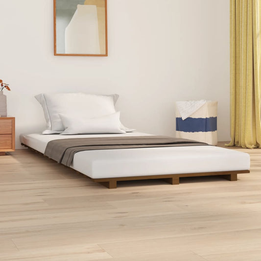 Giroletto Marrone Ambra 90x200 cm in Legno Massello di Pino - homemem39