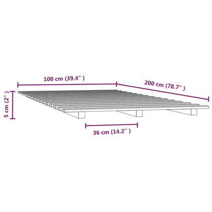 Giroletto senza Materasso 100x200 cm in Legno Massello di Pino - homemem39