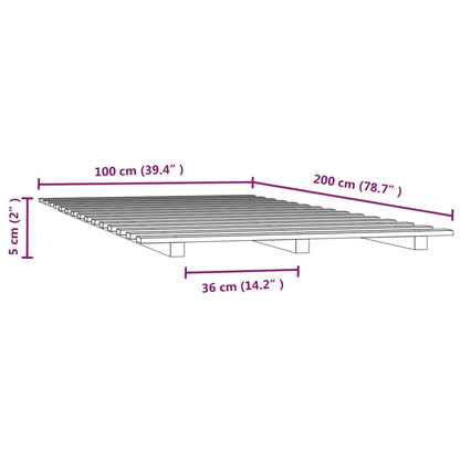 Giroletto senza Materasso Bianco 100x200 cm Legno Massello Pino | homemem39