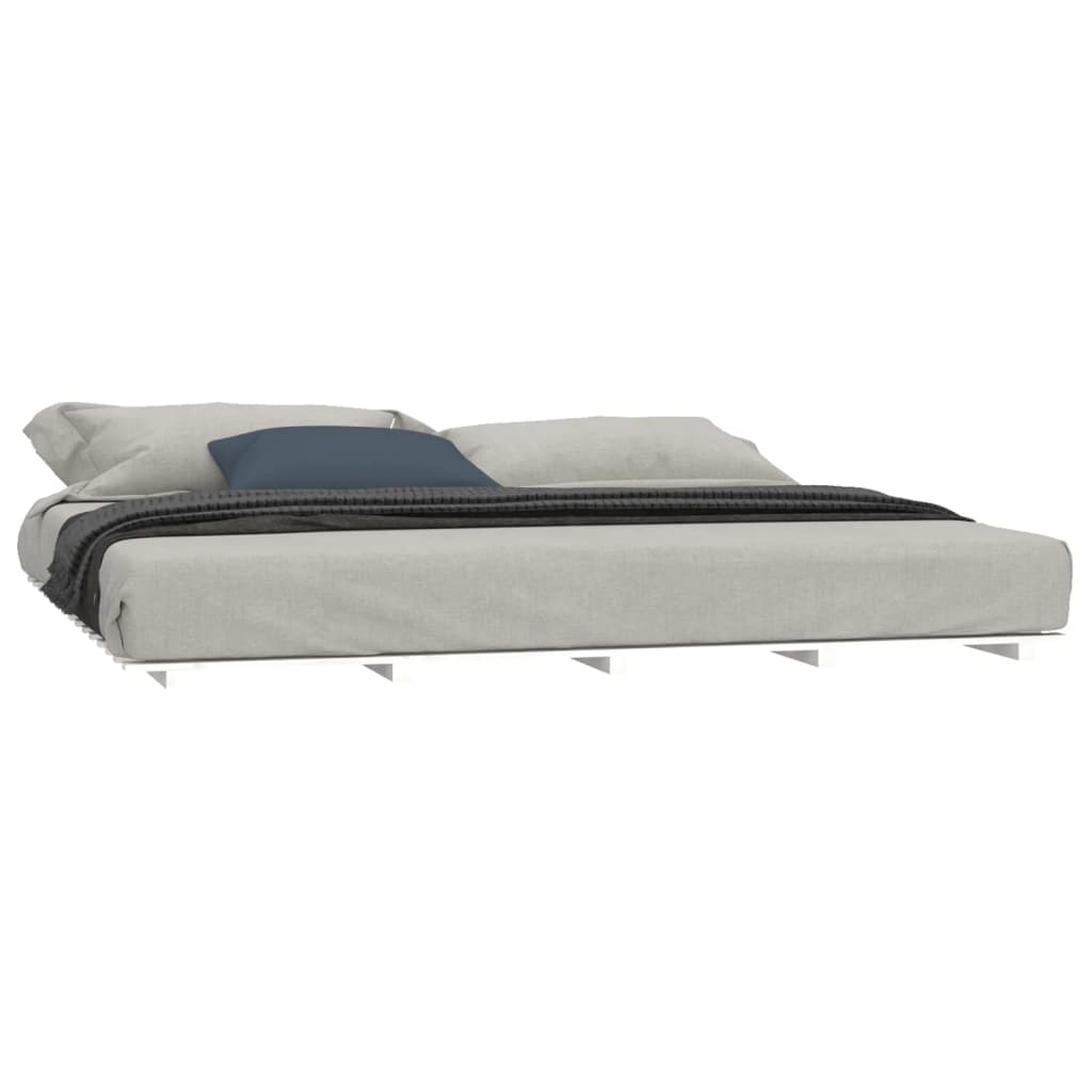 Giroletto senza Materasso Bianco 200x200 cm Legno Massello Pino - homemem39
