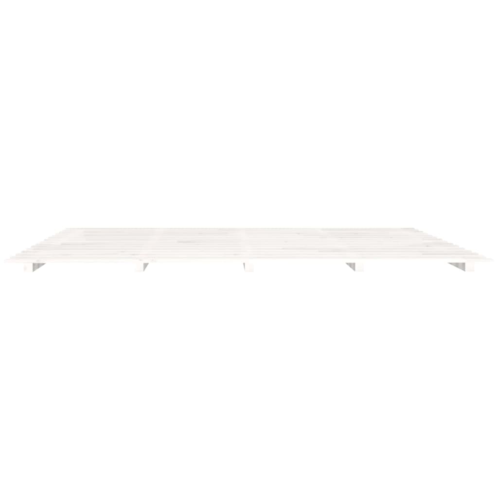 Giroletto senza Materasso Bianco 200x200 cm Legno Massello Pino - homemem39