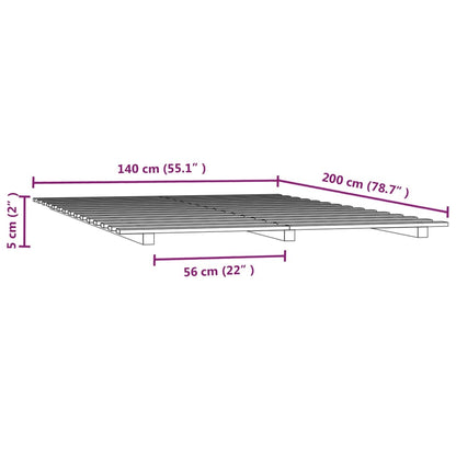 Giroletto senza Materasso 140x200 cm in Legno Massello di Pino | homemem39