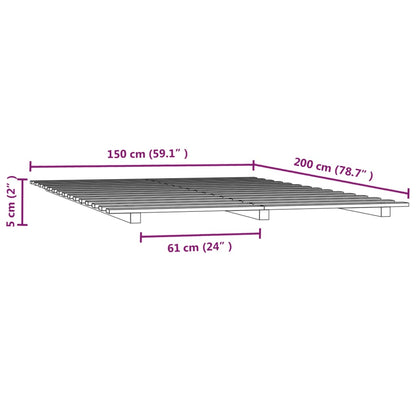 Giroletto senza Materasso Bianco 150x200 cm Legno Massello Pino - homemem39