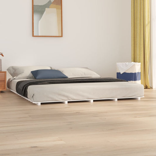 Giroletto senza Materasso Bianco 160x200 cm Legno Massello Pino - homemem39