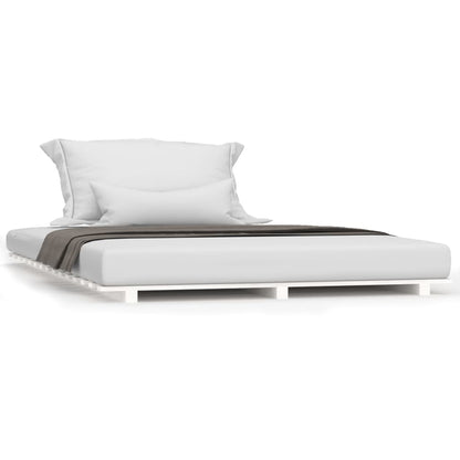 Letto senza Materasso Bianco 120x190 cm Legno Massello di Pino - homemem39