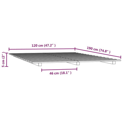 Letto senza Materasso Bianco 120x190 cm Legno Massello di Pino - homemem39