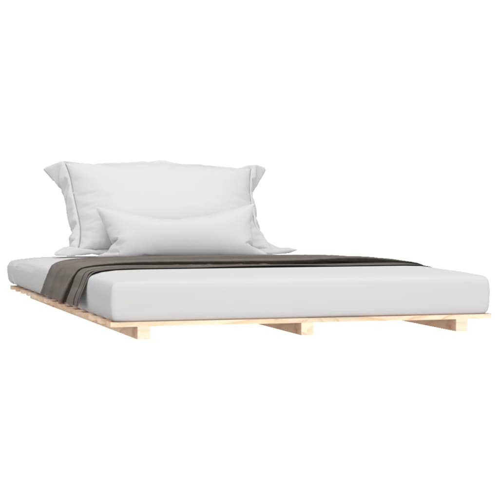 Letto senza Materasso 140x190 cm in Legno Massello di Pino - homemem39