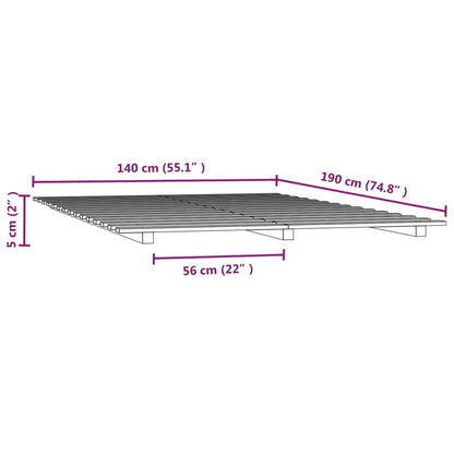 Letto senza Materasso Bianco 140x190 cm Legno Massello di Pino - homemem39