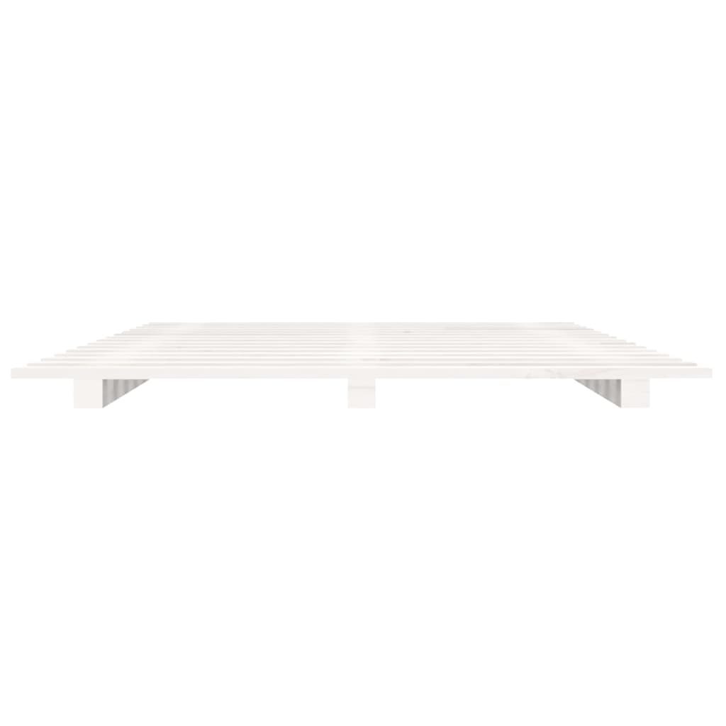 Letto senza Materasso Bianco 135x190 cm Legno Massello di Pino - homemem39