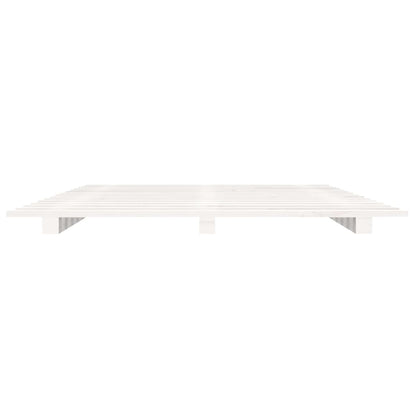 Letto senza Materasso Bianco 135x190 cm Legno Massello di Pino - homemem39
