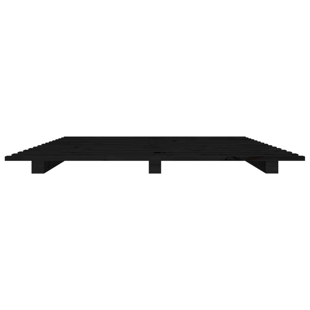 Giroletto Nero 135x190 cm Legno Massello di Pino - homemem39