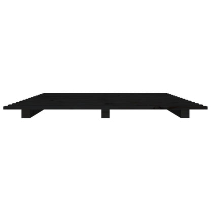 Giroletto Nero 135x190 cm Legno Massello di Pino - homemem39