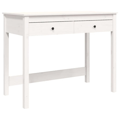 Scrivania con Cassetti Bianca 100x50x78 cm Legno Massello Pino - homemem39