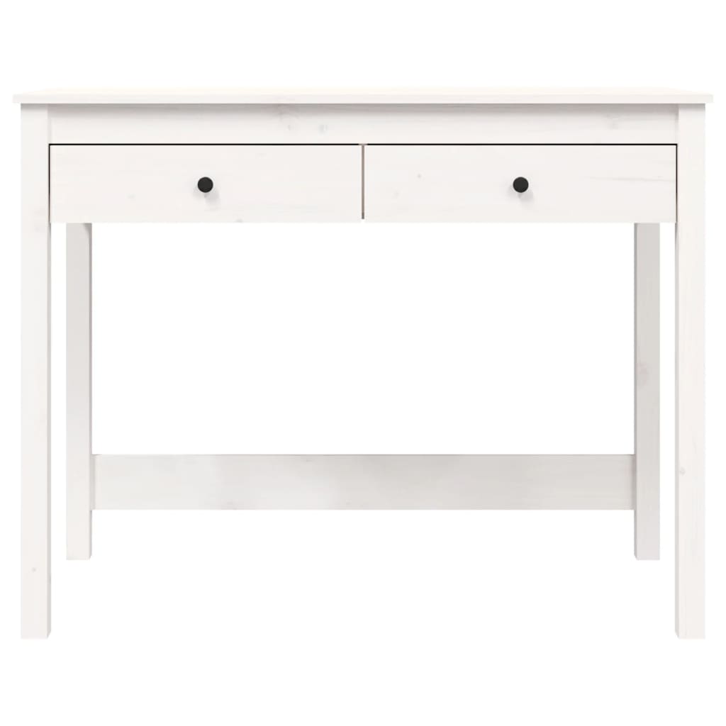 Scrivania con Cassetti Bianca 100x50x78 cm Legno Massello Pino - homemem39