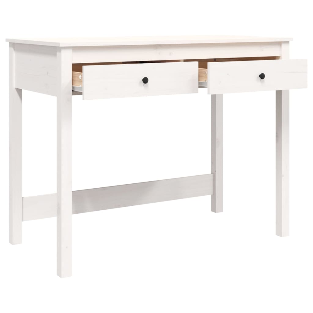Scrivania con Cassetti Bianca 100x50x78 cm Legno Massello Pino - homemem39