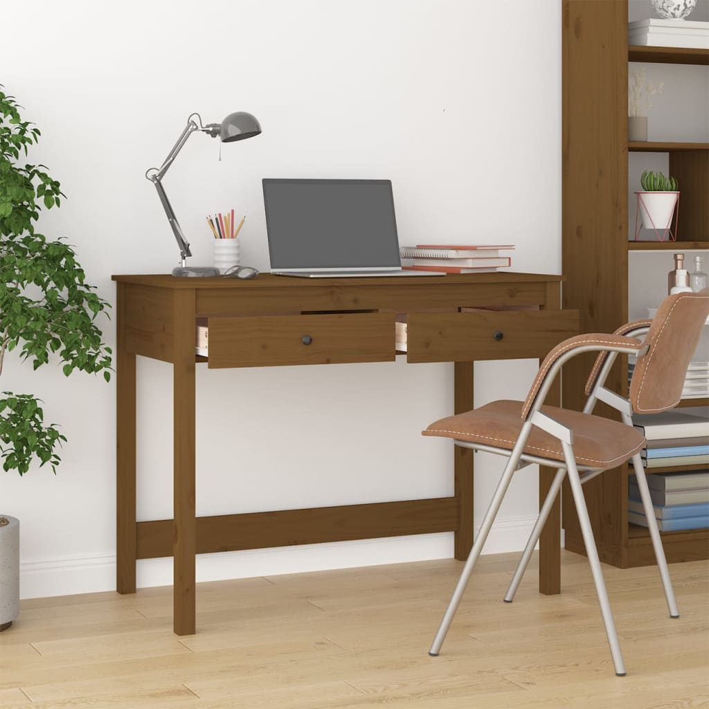 Scrivania con Cassetti Ambra 100x50x78 cm Legno Massello Pino - homemem39