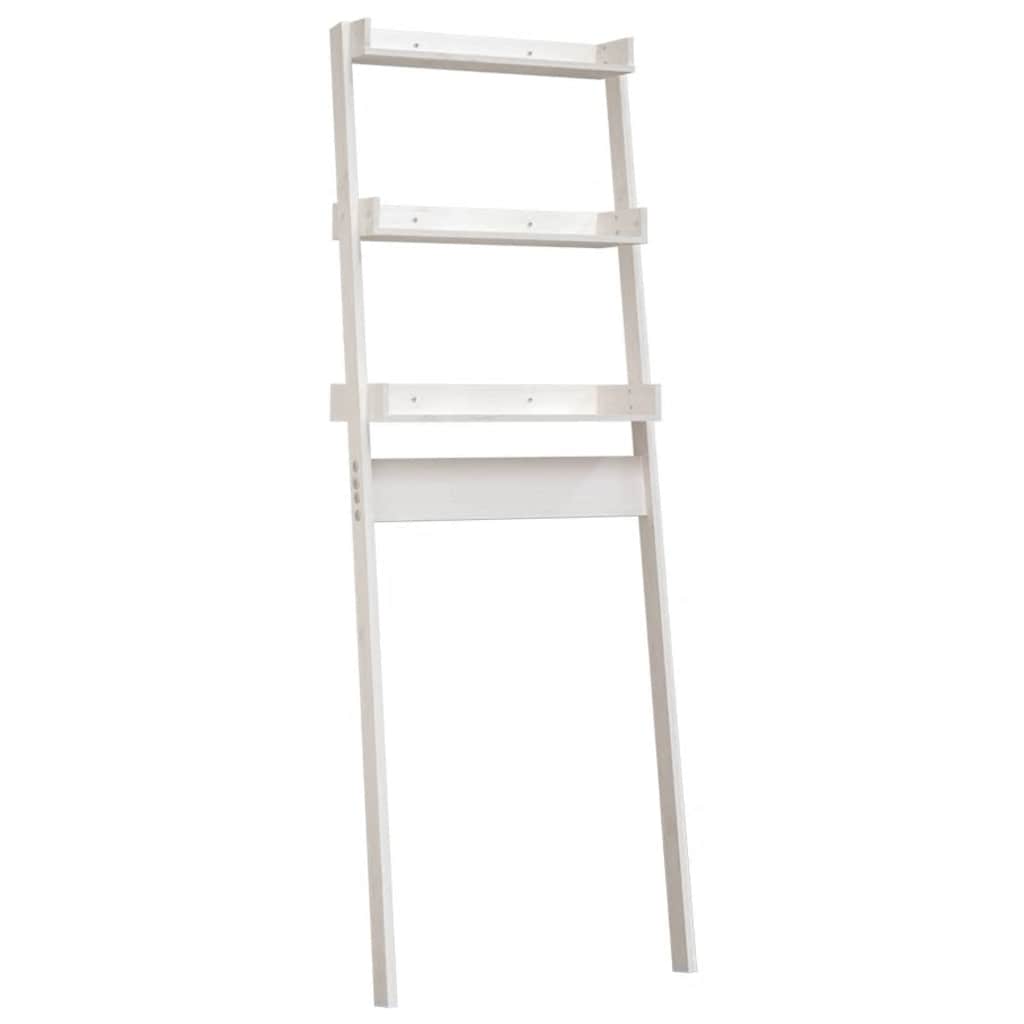 Rastrelliera da Bagno Bianca 63,5x32x179 cm Legno Massello Pino - homemem39