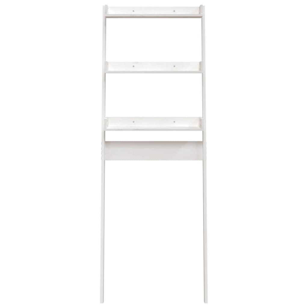 Rastrelliera da Bagno Bianca 63,5x32x179 cm Legno Massello Pino - homemem39