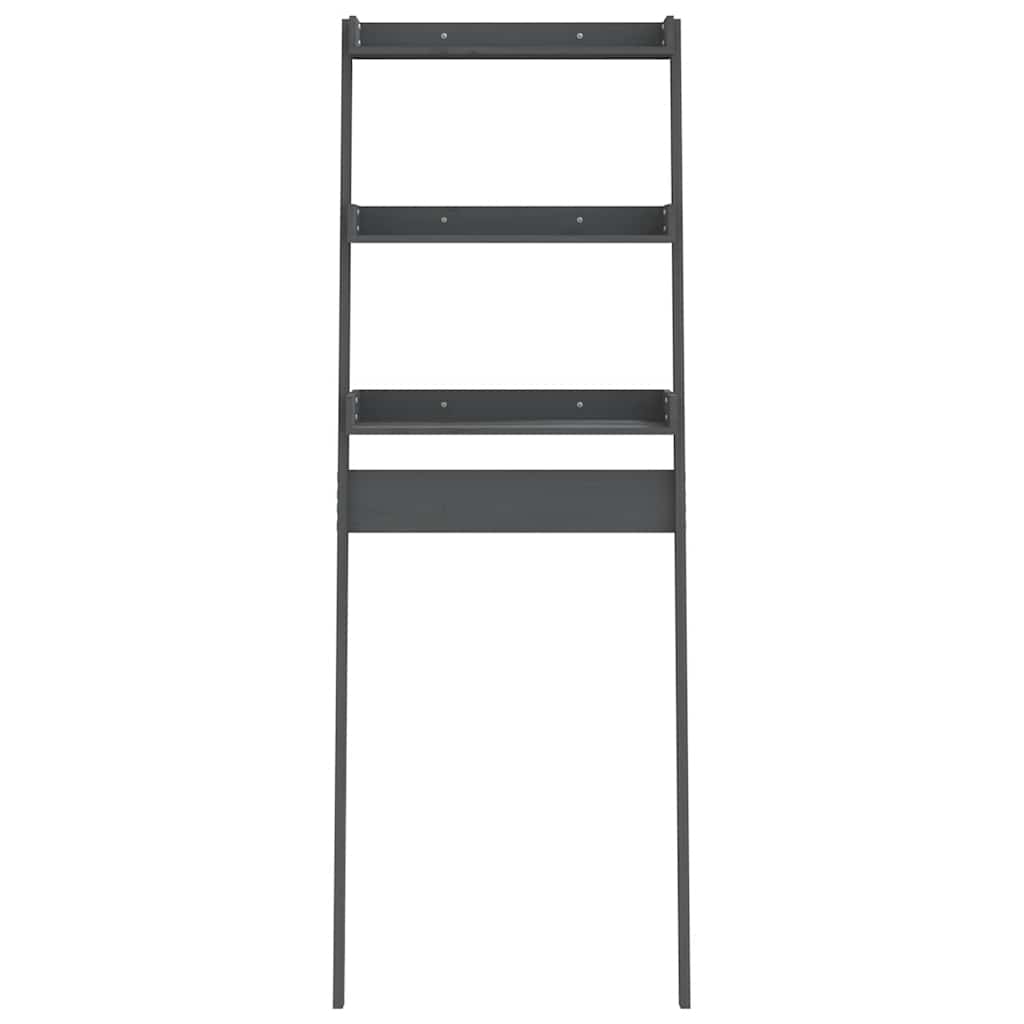 Rastrelliera da Bagno Grigia 63,5x32x179 cm Legno Massello Pino | homemem39