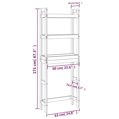 Rastrelliera da Bagno 63x26x171 cm in Legno Massello di Pino - homemem39