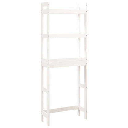 Rastrelliera da Bagno Bianca 63x26x171 cm Legno Massello Pino - homemem39