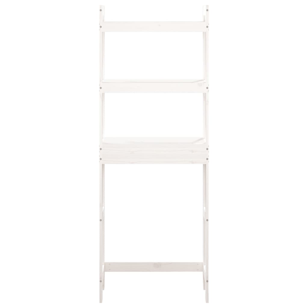 Rastrelliera da Bagno Bianca 63x26x171 cm Legno Massello Pino - homemem39