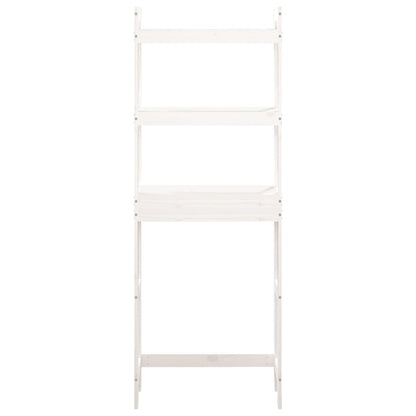 Rastrelliera da Bagno Bianca 63x26x171 cm Legno Massello Pino - homemem39