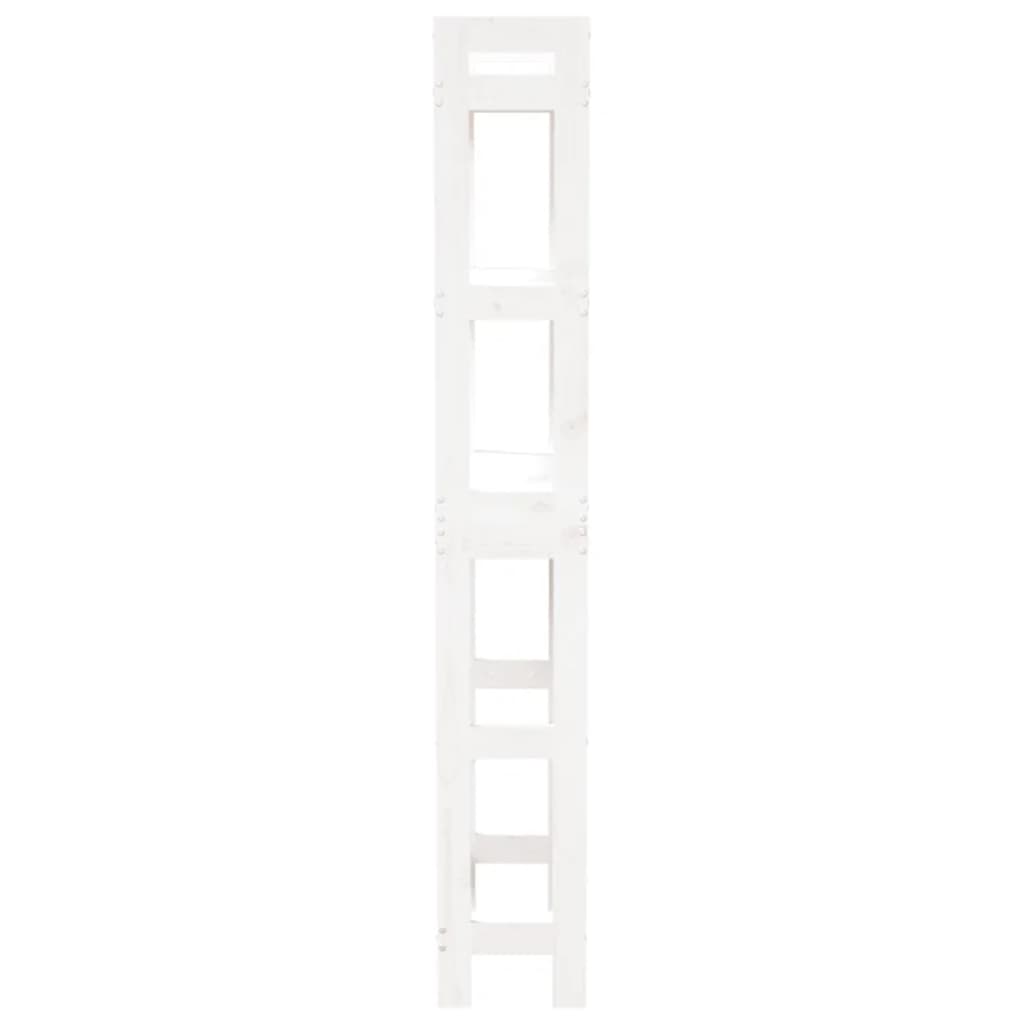 Rastrelliera da Bagno Bianca 63x26x171 cm Legno Massello Pino - homemem39
