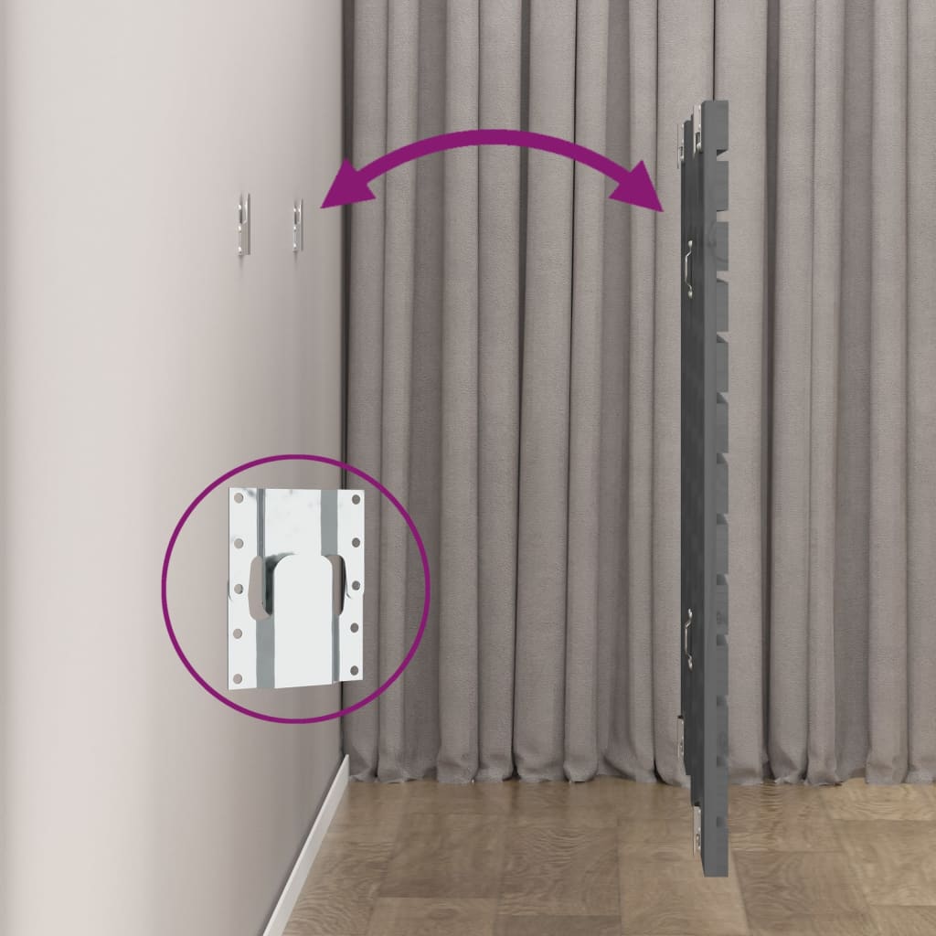 Testiera da Parete Grigia 106x3x91,5 cm Legno Massello di Pino - homemem39