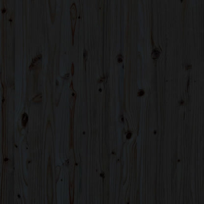 Testiera da Parete Nera 106x3x91,5 cm in Legno Massello di Pino - homemem39