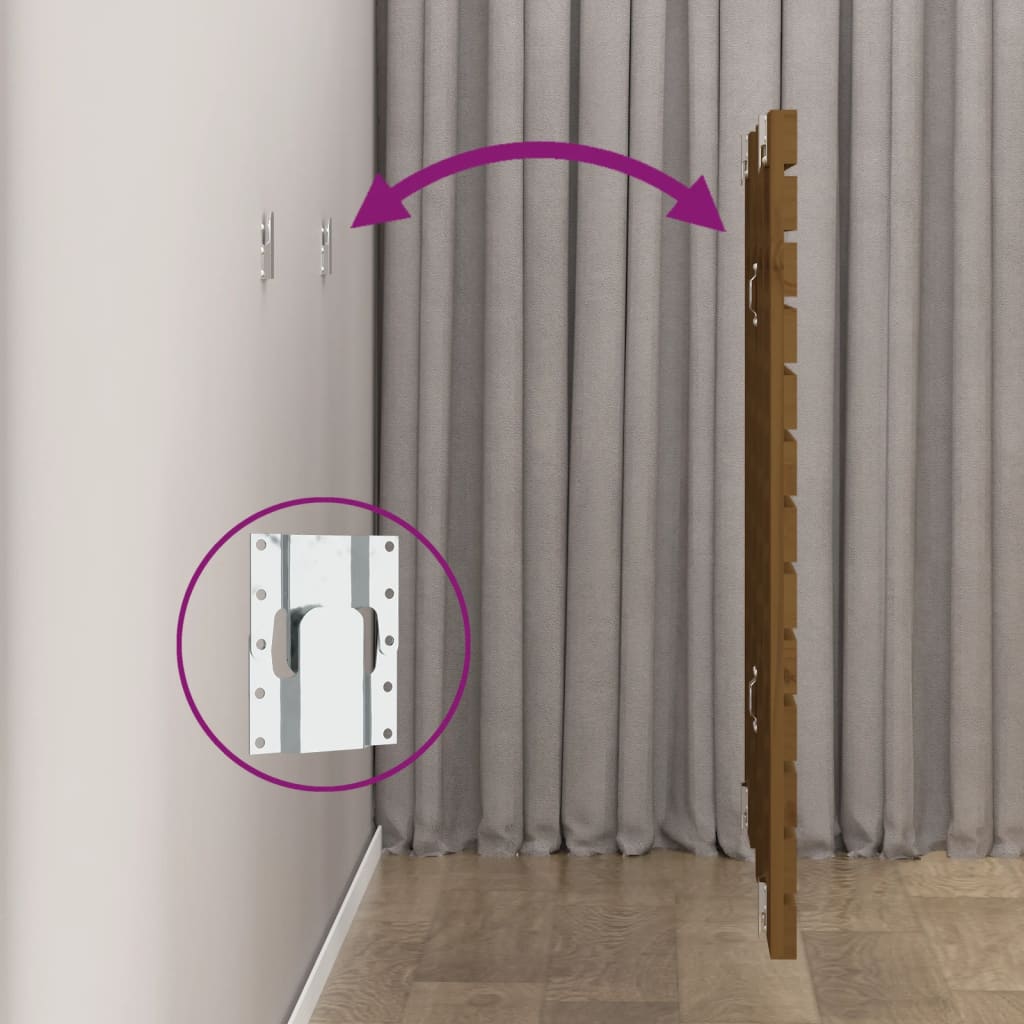 Testiera da Parete Ambra 156x3x91,5cm in Legno Massello di Pino - homemem39