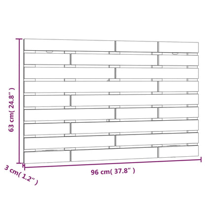 Testiera da Parete Nera 96x3x63 cm in Legno Massello di Pino - homemem39