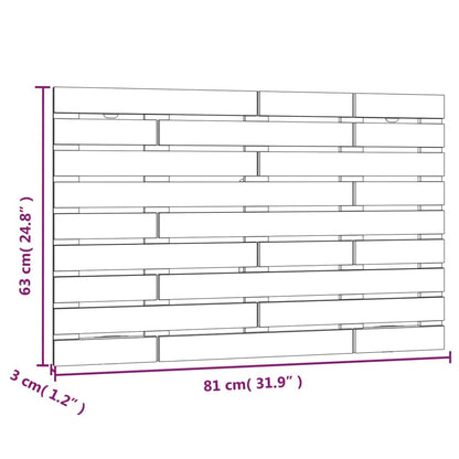 Testiera da Parete Bianca 81x3x63 cm in Legno Massello di Pino - homemem39