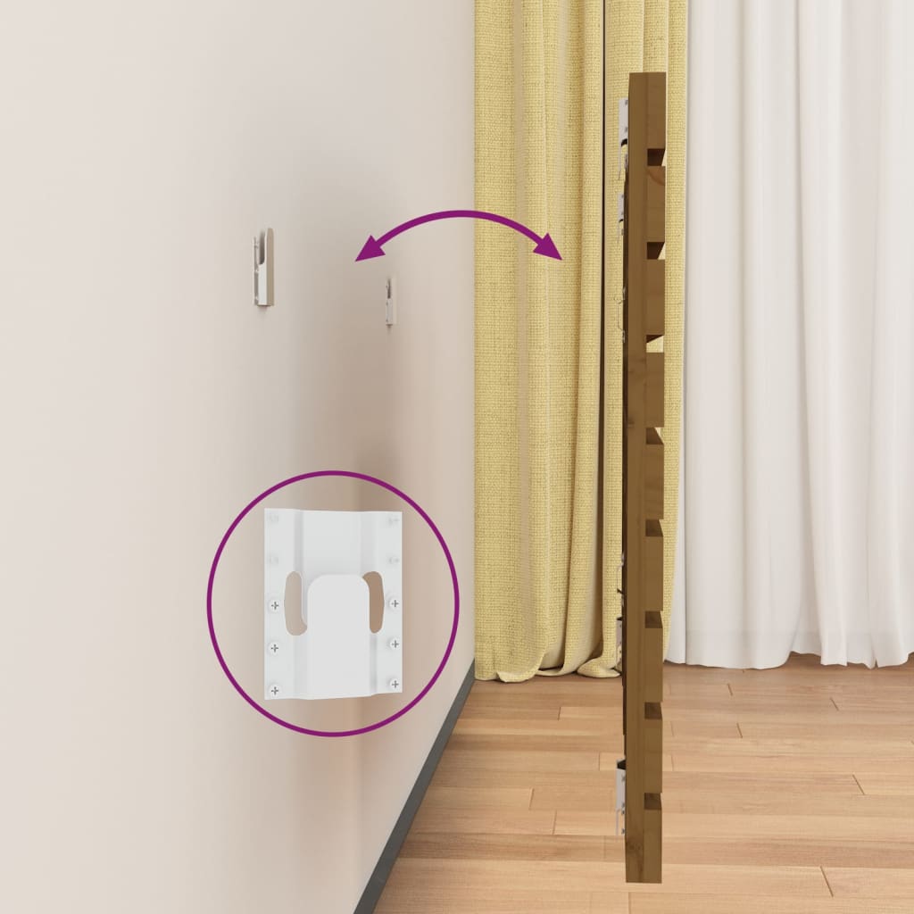 Testiera da Parete Ambra 166x3x63 cm in Legno Massello di Pino - homemem39