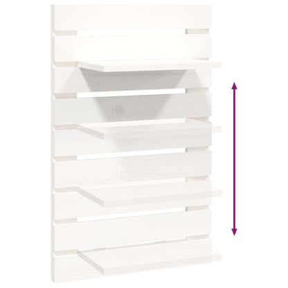 Mensole da Letto a Parete 2 pz Bianco Legno Massello di Pino