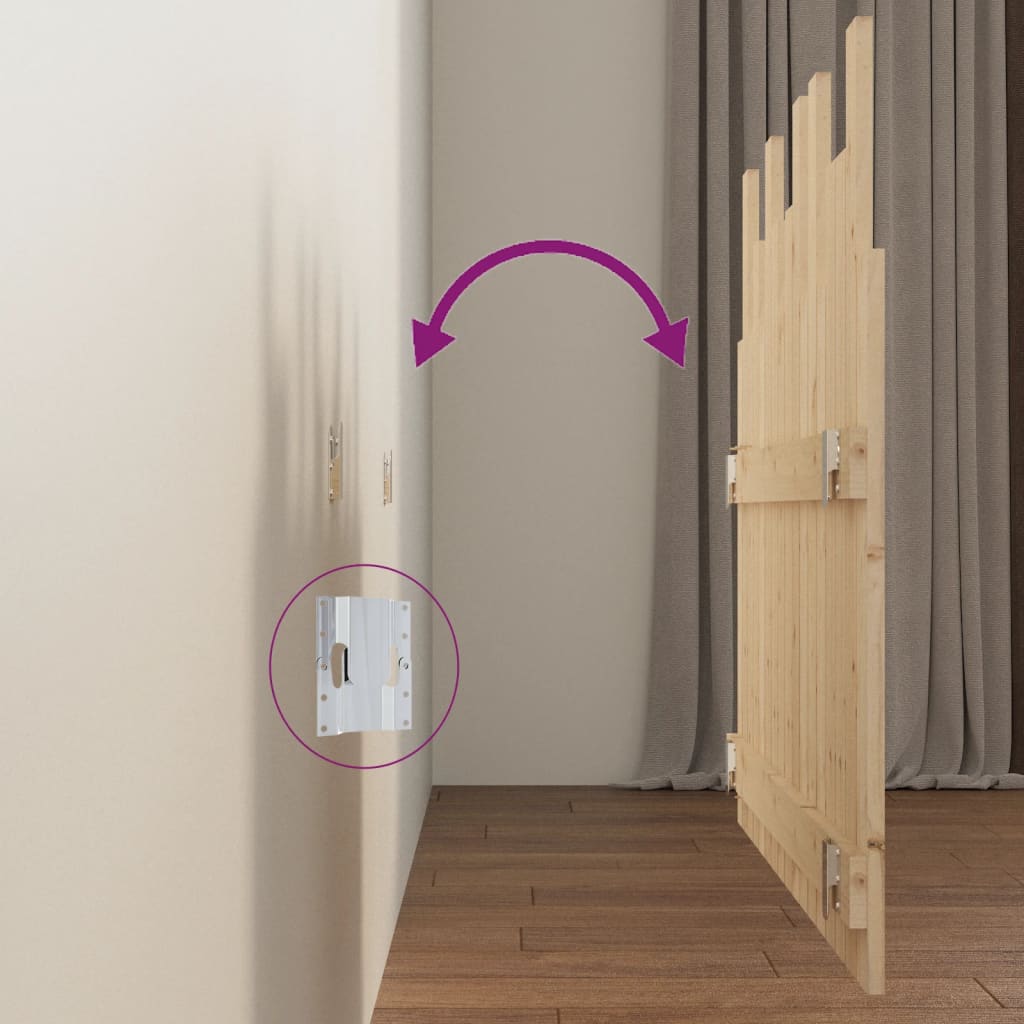 Testiera da Parete 108x3x80 cm in Legno Massello di Pino - homemem39