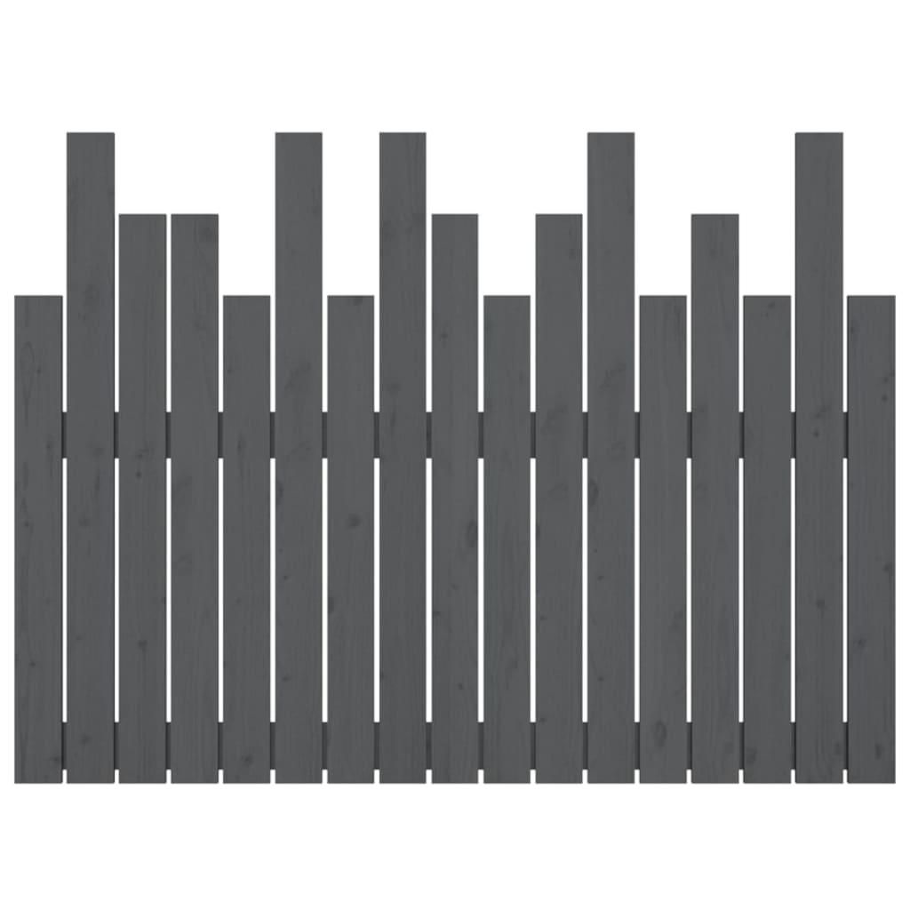 Testiera da Parete Grigia 108x3x80 cm in Legno Massello di Pino - homemem39