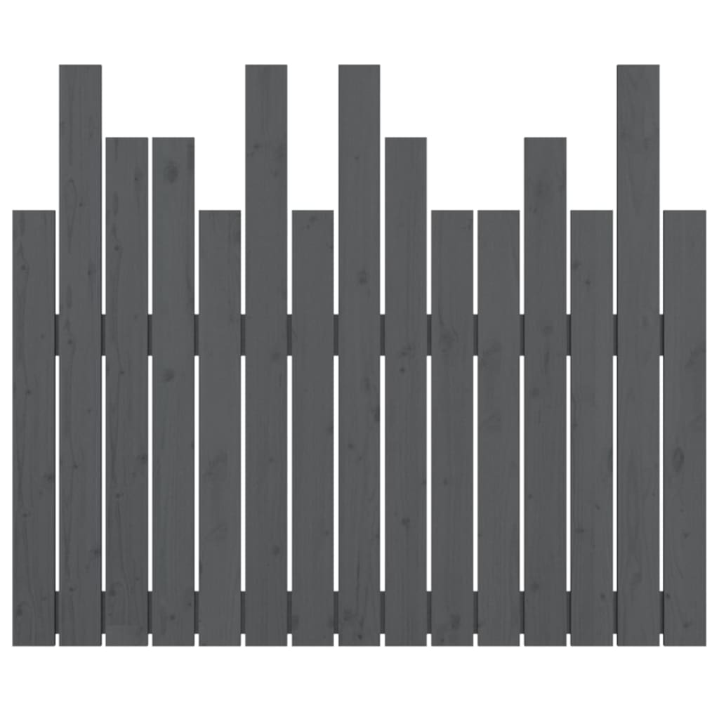 Testiera da Parete Grigia 95,5x3x80cm in Legno Massello di Pino - homemem39