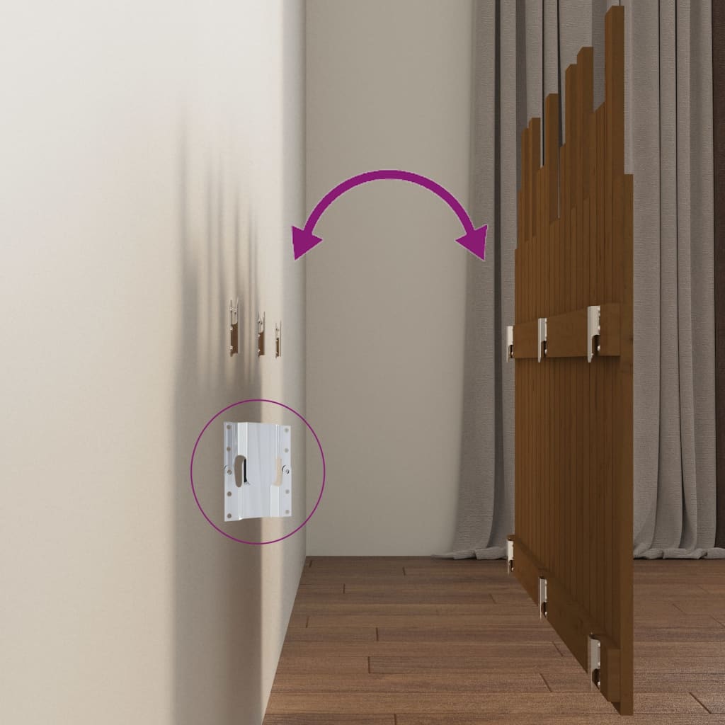 Testiera da Parete Ambra 127,5x3x80cm in Legno Massello di Pino - homemem39