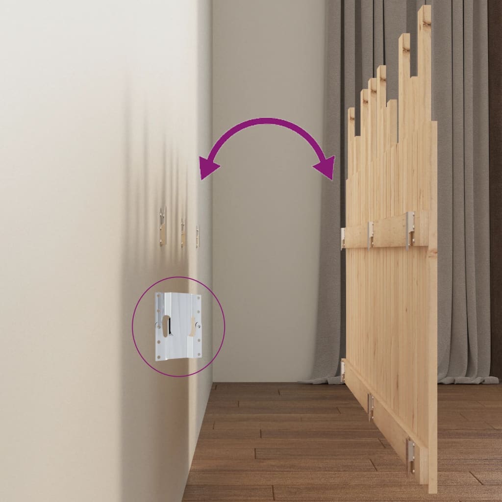 Testiera da Parete 159,5x3x80 cm in Legno Massello di Pino - homemem39