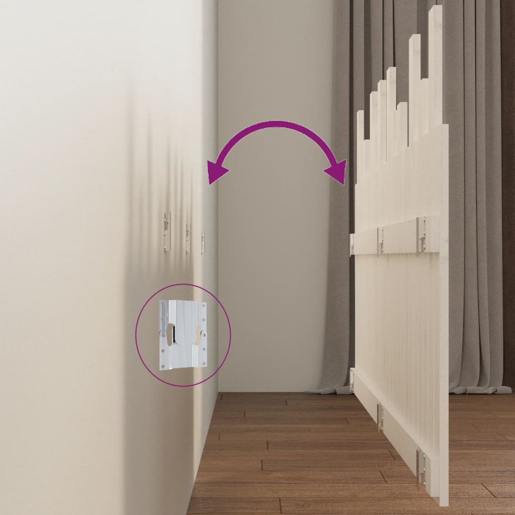 Testiera da Parete Bianca 159,5x3x80 cm Legno Massello di Pino - homemem39